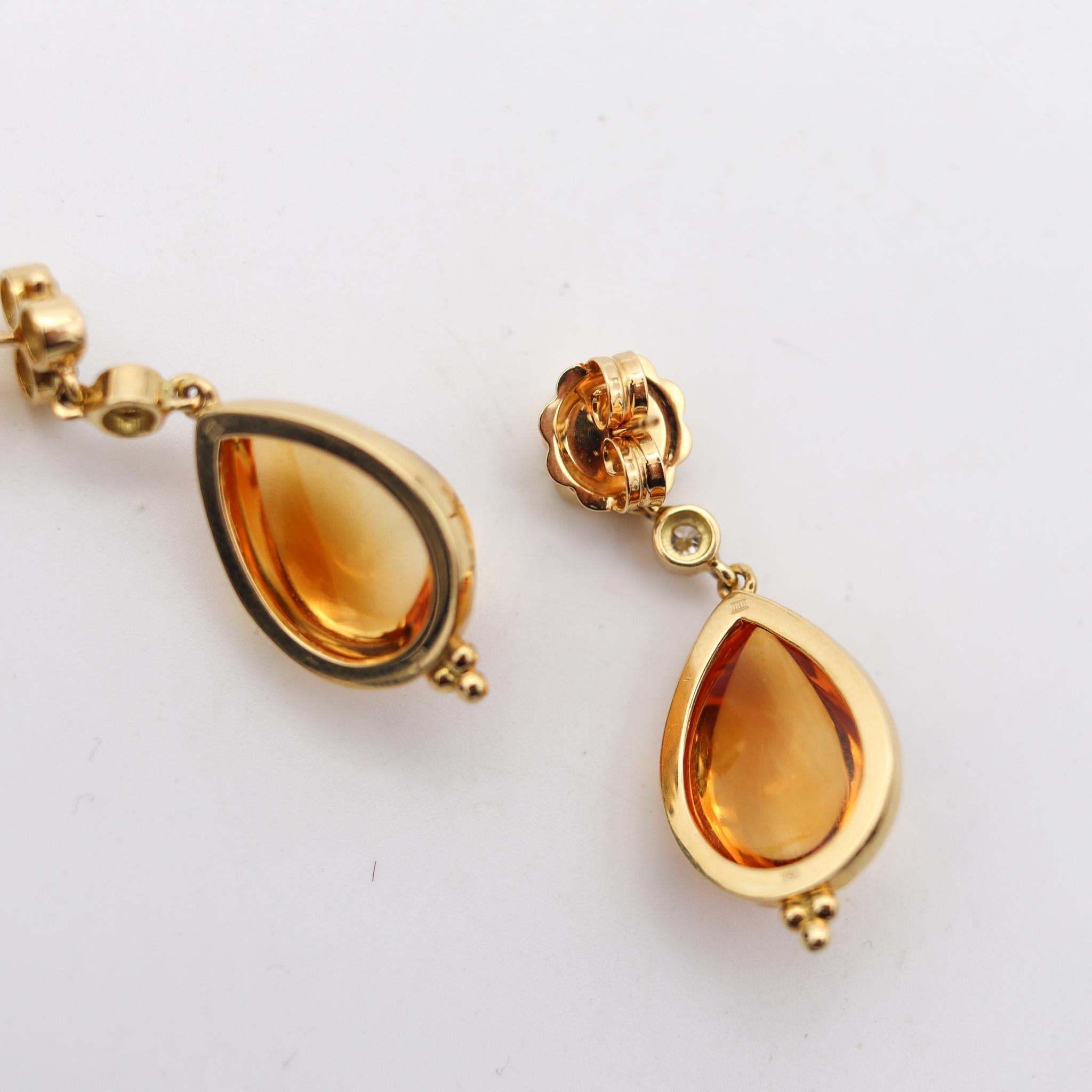 Temple St Clair Dangle Earrings In 18Kt Gold With 27.98 Ctw In Diamonds And Gems 1