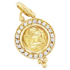 Temple St. Clair Diamond Angel Pendant in Yellow Gold