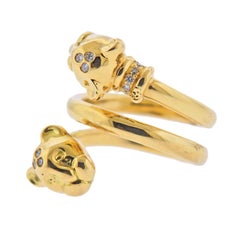 Temple St. Clair Diamond Gold Panther Bypass Ring