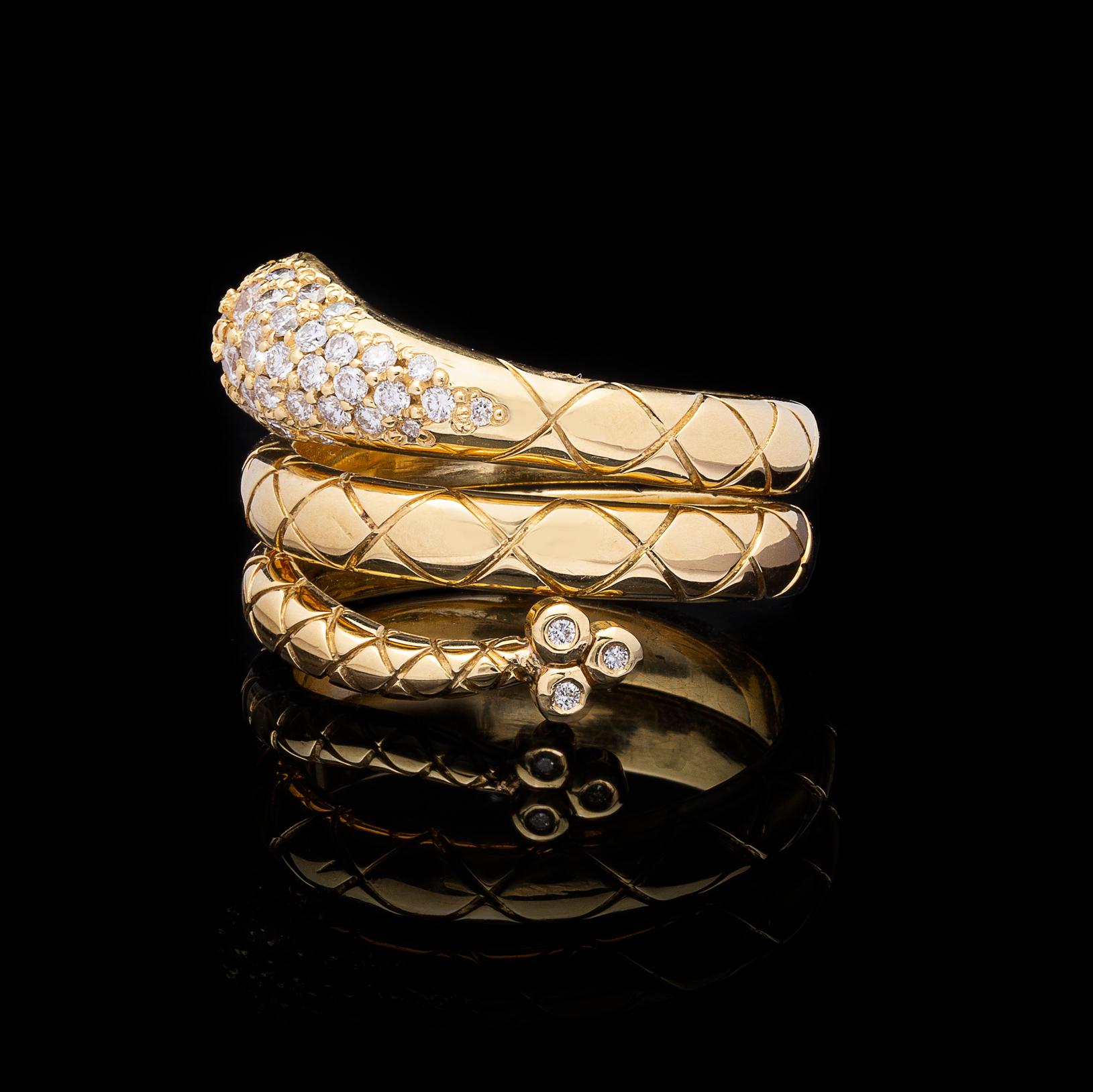Temple St. Clair Diamond and Gold Snake Ring 1