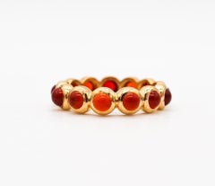 Temple St Clair Eternity-Ring aus massivem 22 Karat Gelbgold mit 2,34 Karat Karneolen