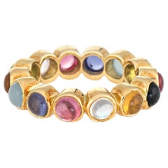 Temple St Clair Eternity Ring Multi-Color Gemstone 18 Karat Yellow Gold