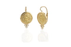 Temple St. Clair Gold and Diamond Cherub Earrings
