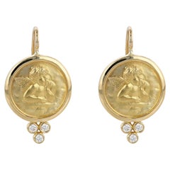 Pendientes Querubín Temple St. Clair de oro y diamantes