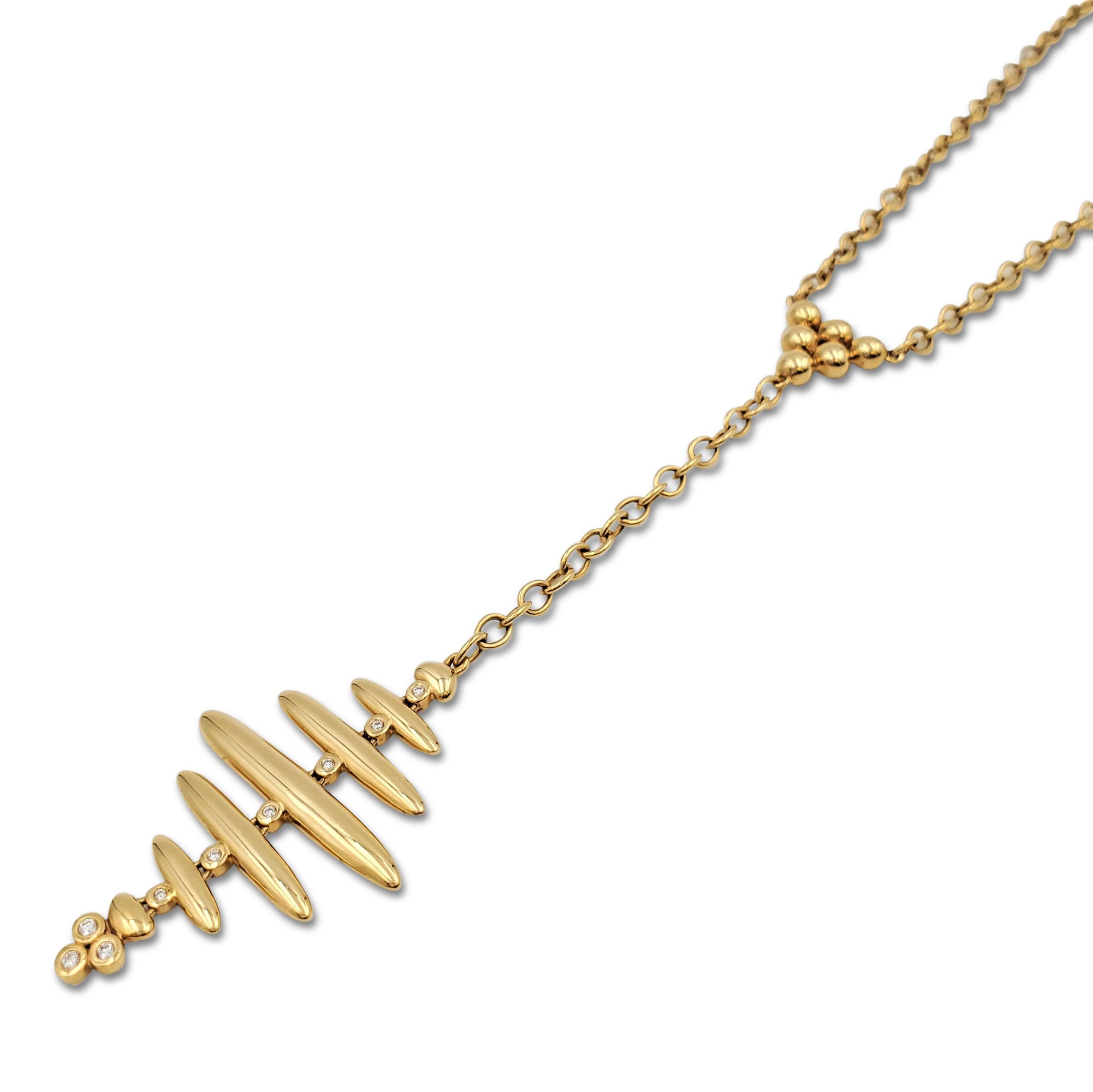 Temple St. Clair 'Honeycomb' Yellow Gold and Diamond Necklace In Excellent Condition In New York, NY