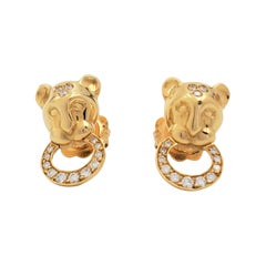 Temple St. Clair 'Lion Cub' Yellow Gold and Diamond Earrings