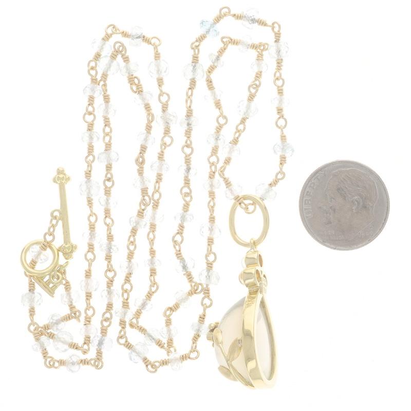 Temple St. Clair Mondstein Aquamarin Diamant-Halskette 24