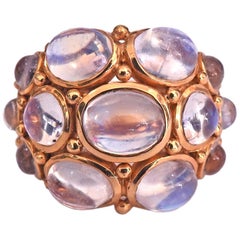 Temple St. Clair Moonstone Cabochon Gold Cocktail Ring