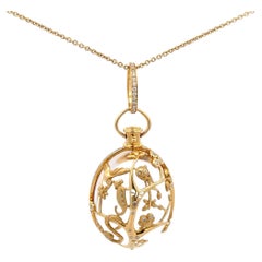 Colgante de cristal de roca y diamantes Temple St. Clair de oro amarillo de 18 quilates