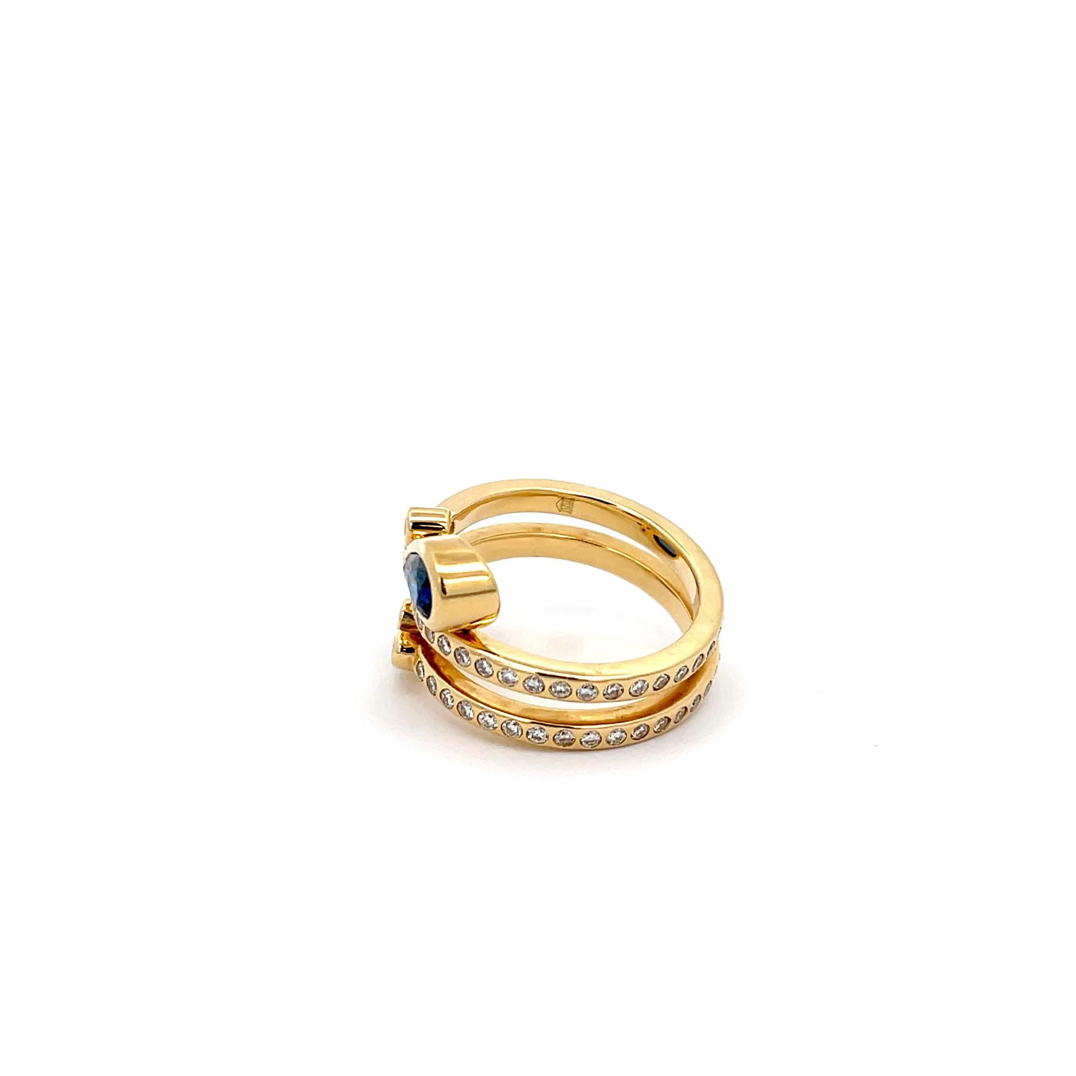 Women's Temple St. Clair Sapphire and Diamond Wrap Ring