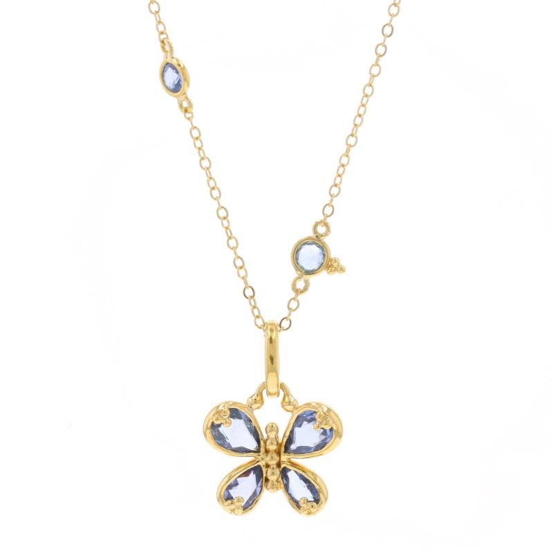 Retail Price: $10,800

Brand: Temple St. Clair

Metal Content: 18k Yellow Gold

Stone Information

Natural Sapphires
Treatment: Heating
Cut: Round & Pear
Color: Blue

Chain Style: Flat Cable
Fastening Type: Lobster Claw Clasp
Theme: