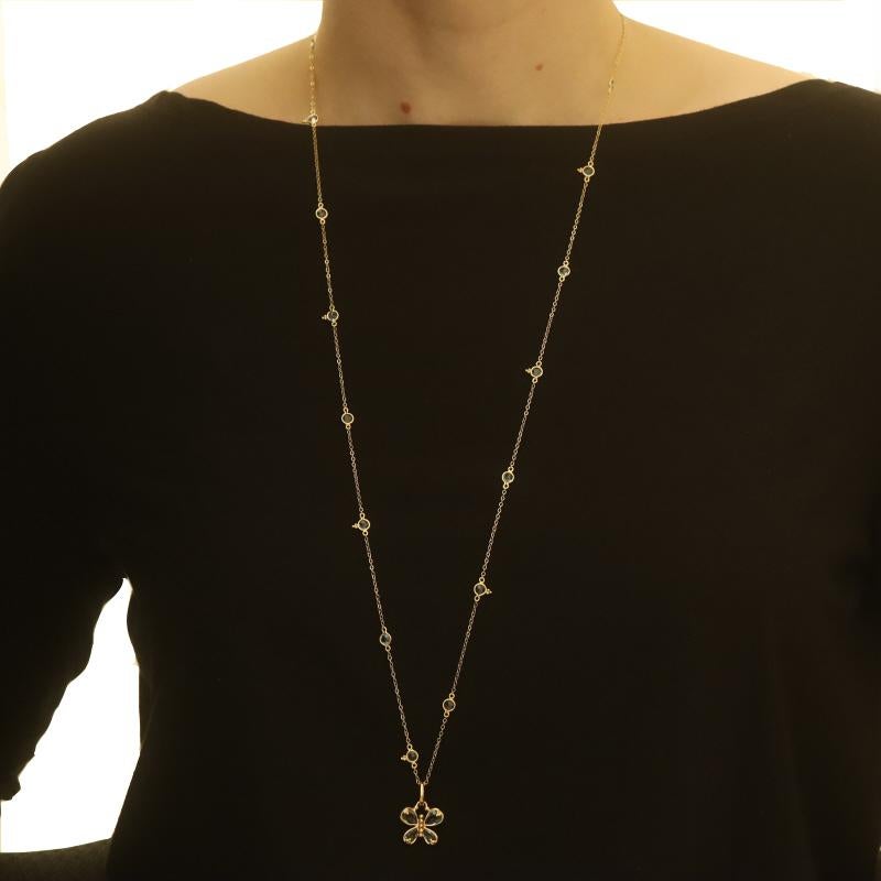 Round Cut Temple St. Clair Sapphire Butterfly Pendant Necklace 31 3/4