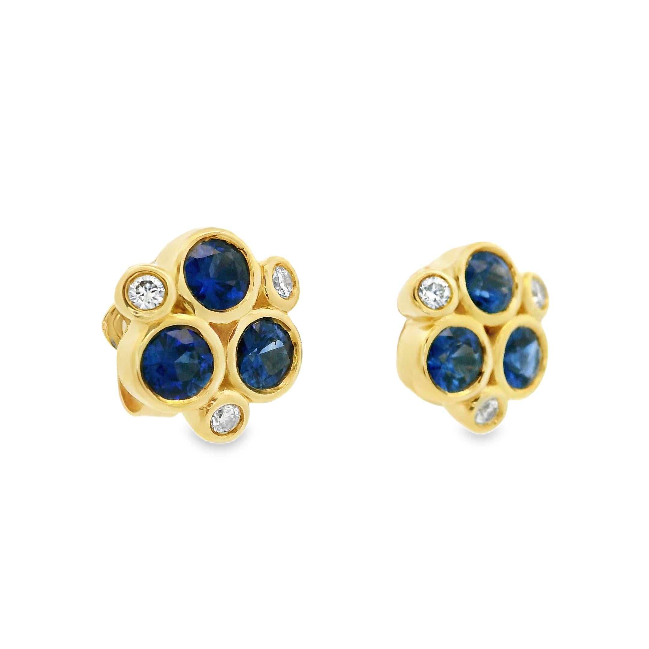 Temple St. Clair 18k Yellow Gold Sapphire & Diamond Classic Trio Earrings

Temple St. Clair Earrings: Crafted in 18-karat yellow gold, this pair of earrings features beautiful sapphires and near-colorless diamonds

Designer: Temple St.