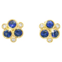 Temple St. Clair Sapphire & Diamond 18-Karat Classic Trio Earrings In Stock