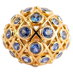 Bague saphir en dôme Temple St. Clair