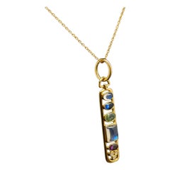 Temple St. Clair Theodora Cartouche 18K Gelbgold Mondstein Saphir-Anhänger