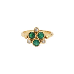 Temple St. Clair Yellow Gold Emerald and Diamond Ring