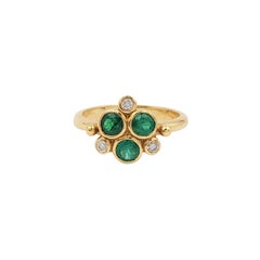 Temple St. Clair Gelbgold Smaragd und Diamant Ring