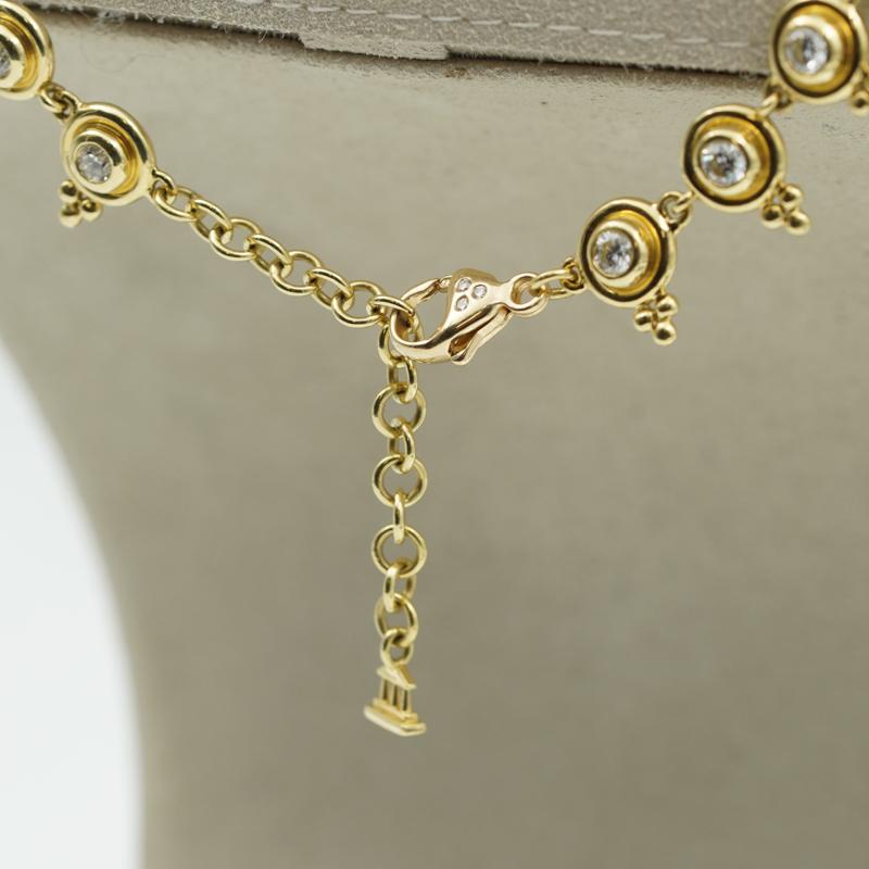 Temple St. Clair 18k Classic Diamant 5,65 tcw. Halskette aus Gelbgold mit Lünette im Zustand „Neu“ in Carmel, IN