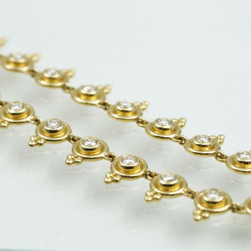 Temple St. Clair 18k Classic Diamant 5,65 tcw. Halskette aus Gelbgold mit Lünette Herren