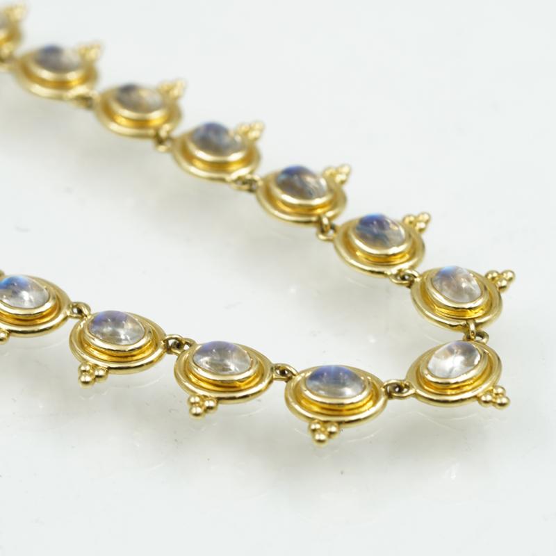 Temple St. Claire 18k Yellow Gold Classic Moonstone Necklace In New Condition In Carmel, IN