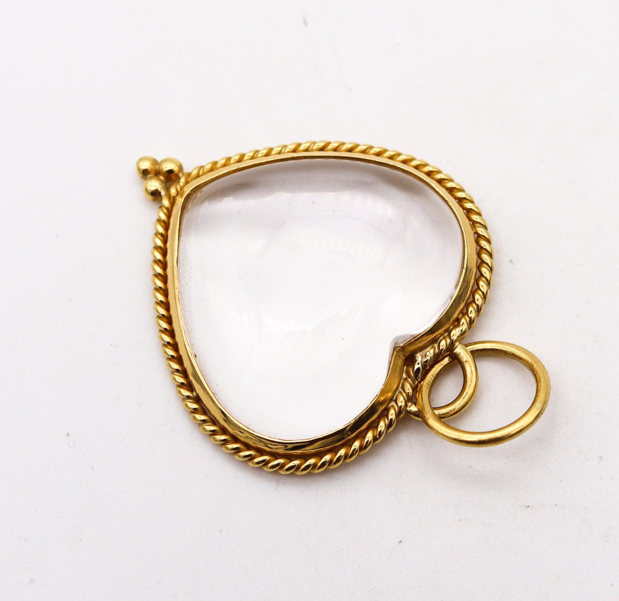Women's TEMPLE ST CLAIR Byzantine Heart Pendant In 22Kt Gold And 35 Ctw Rock Quartz