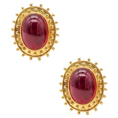 Clips d'oreilles TEMPLE ST CLAIR en or 18 carats avec tourmalines de 28,68 carats