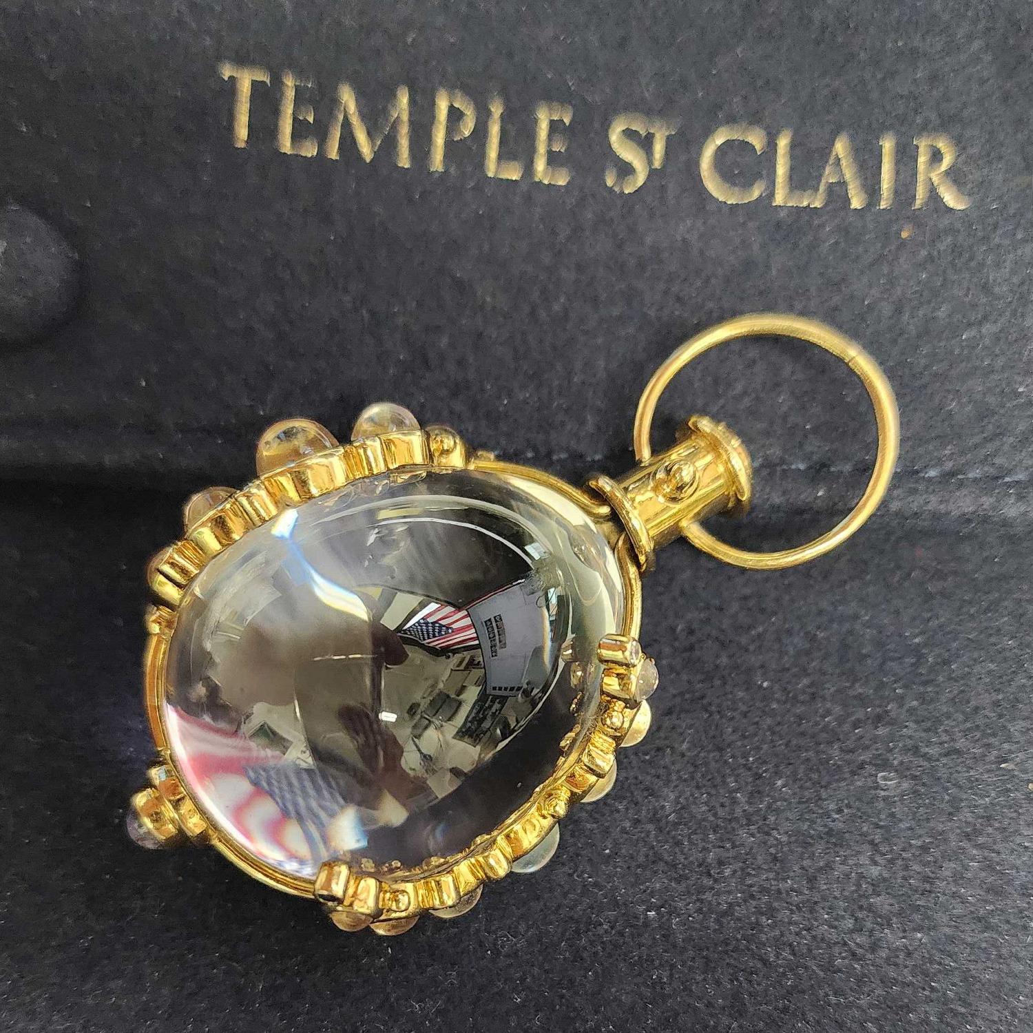 Women's or Men's Temple St'Clair 18K Original rock crystal amulet