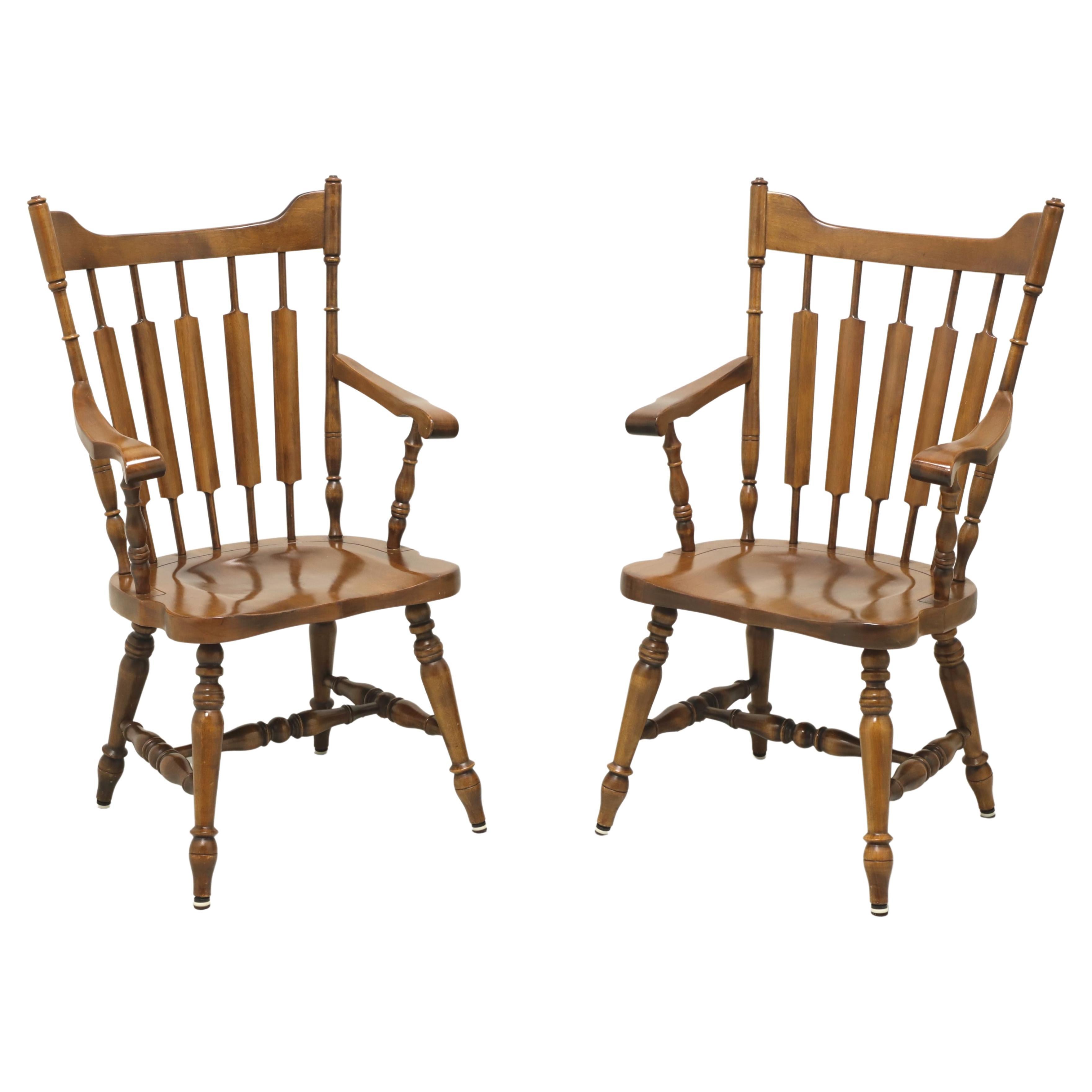 TEMPLE STUART Rockingham Solid Maple Windsor Cattail Dining Armchairs - Pair