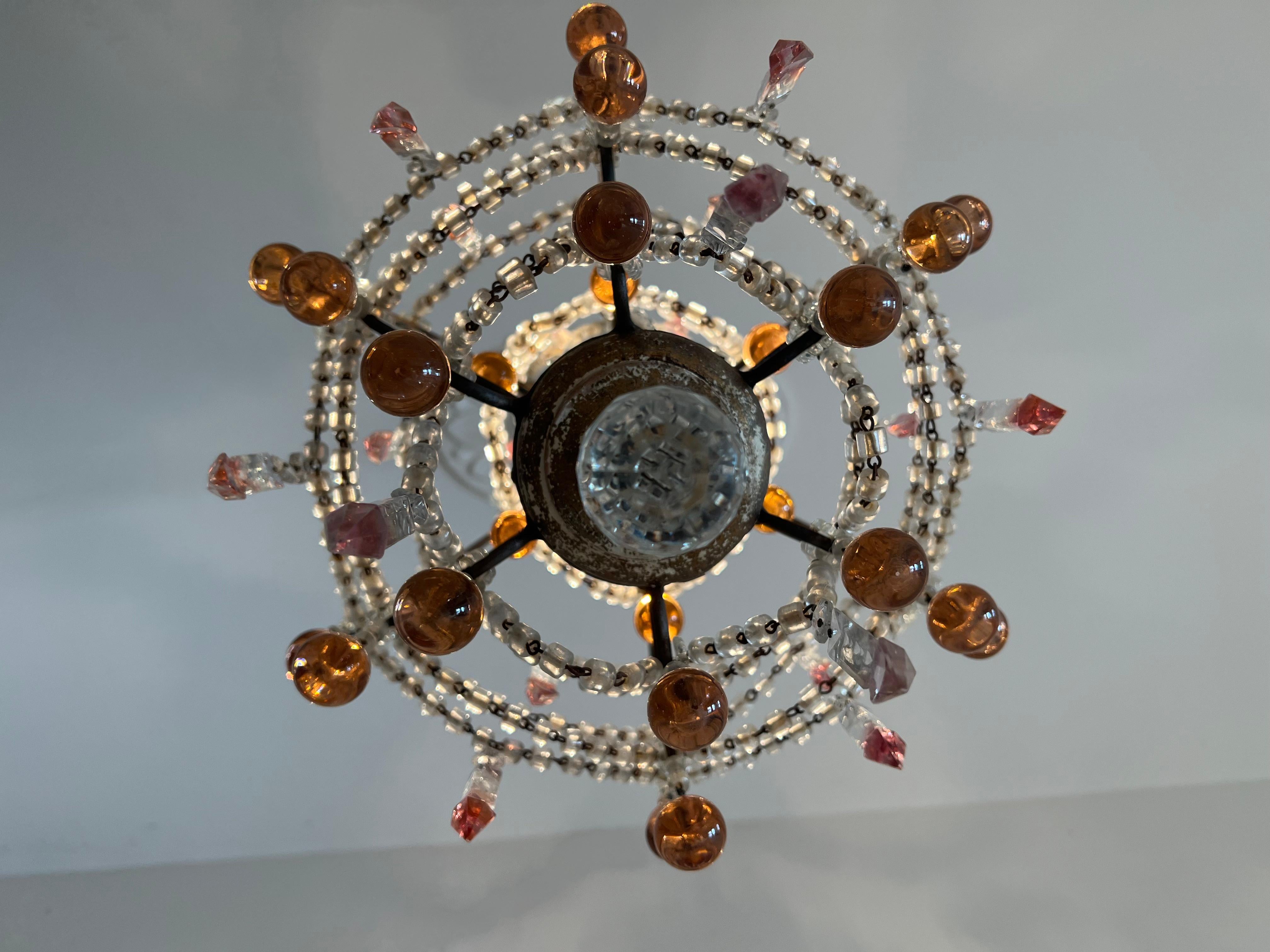 Temple's Tears Murano Chandelier 1950s In Good Condition For Sale In Budapest, HU