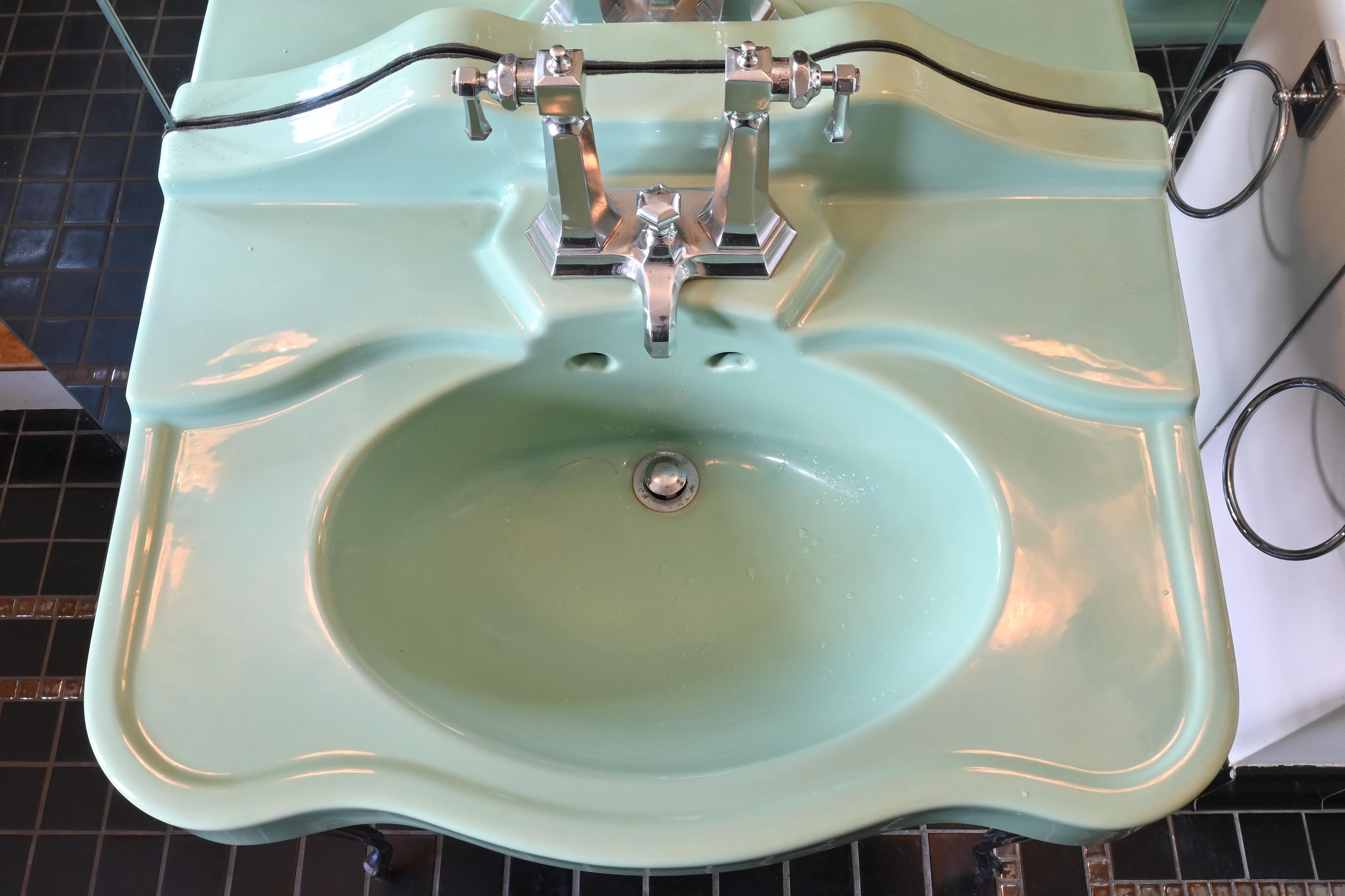 Art Deco Templeton Bath Sink Ming Green by American Standard