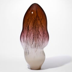 Tempo Adagio, a brown / aubergine & mink glass sculpture by Enemark & Thompson