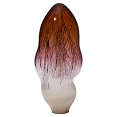 Tempo Adagio, a brown / aubergine & mink glass sculpture by Enemark & Thompson