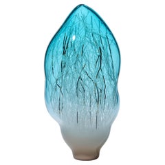 Tempo Allegro, a handblown aquamarine glass sculpture by Enemark & Thompson
