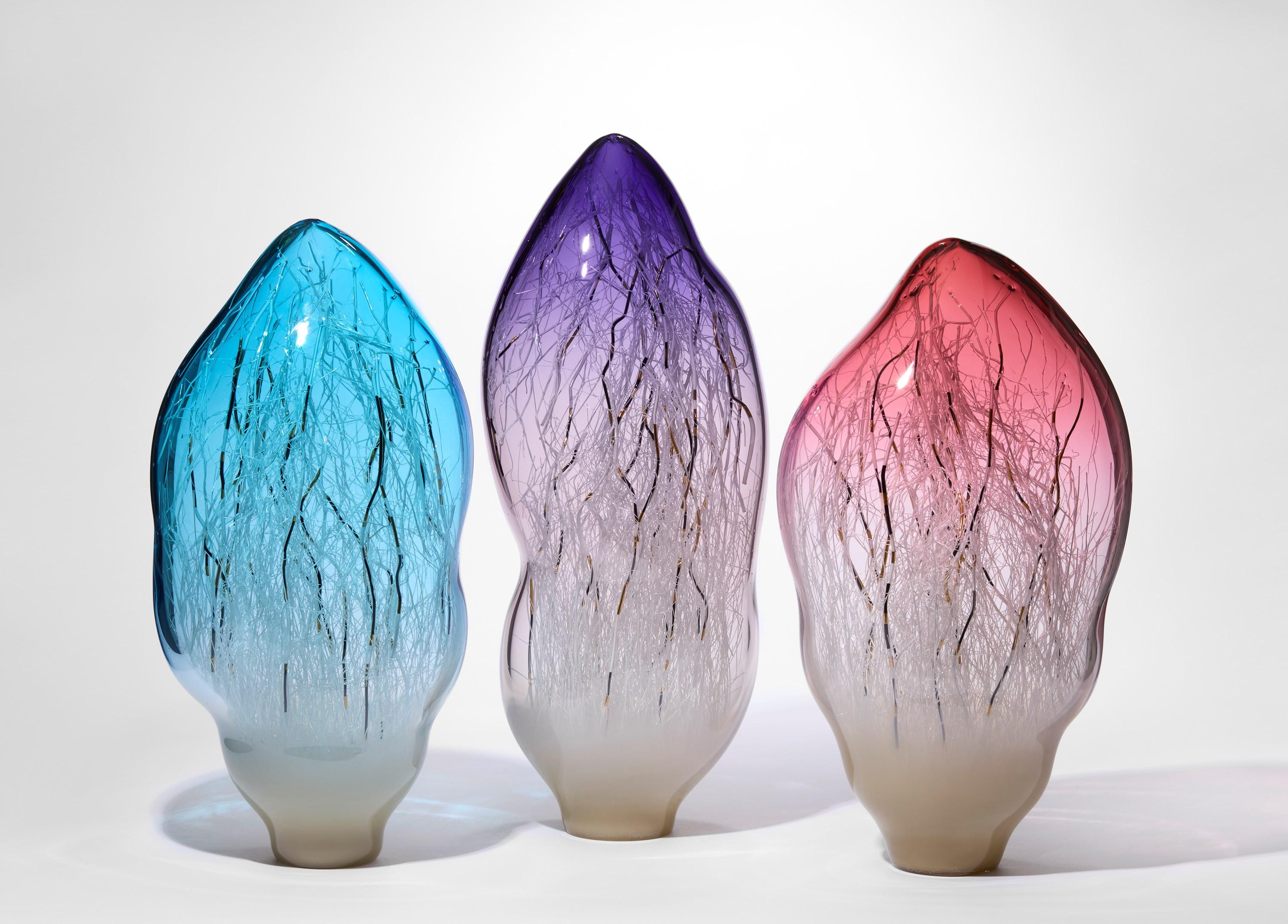XXIe siècle et contemporain Tempo Andante, une sculpture en verre soufflé à la main rose et vison de  Enemark & Thompson en vente