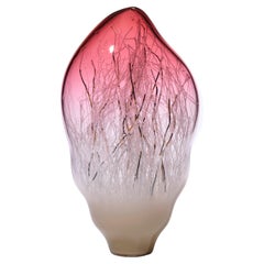 Tempo Andante, a pink & mink handblown glass sculpture by  Enemark & Thompson