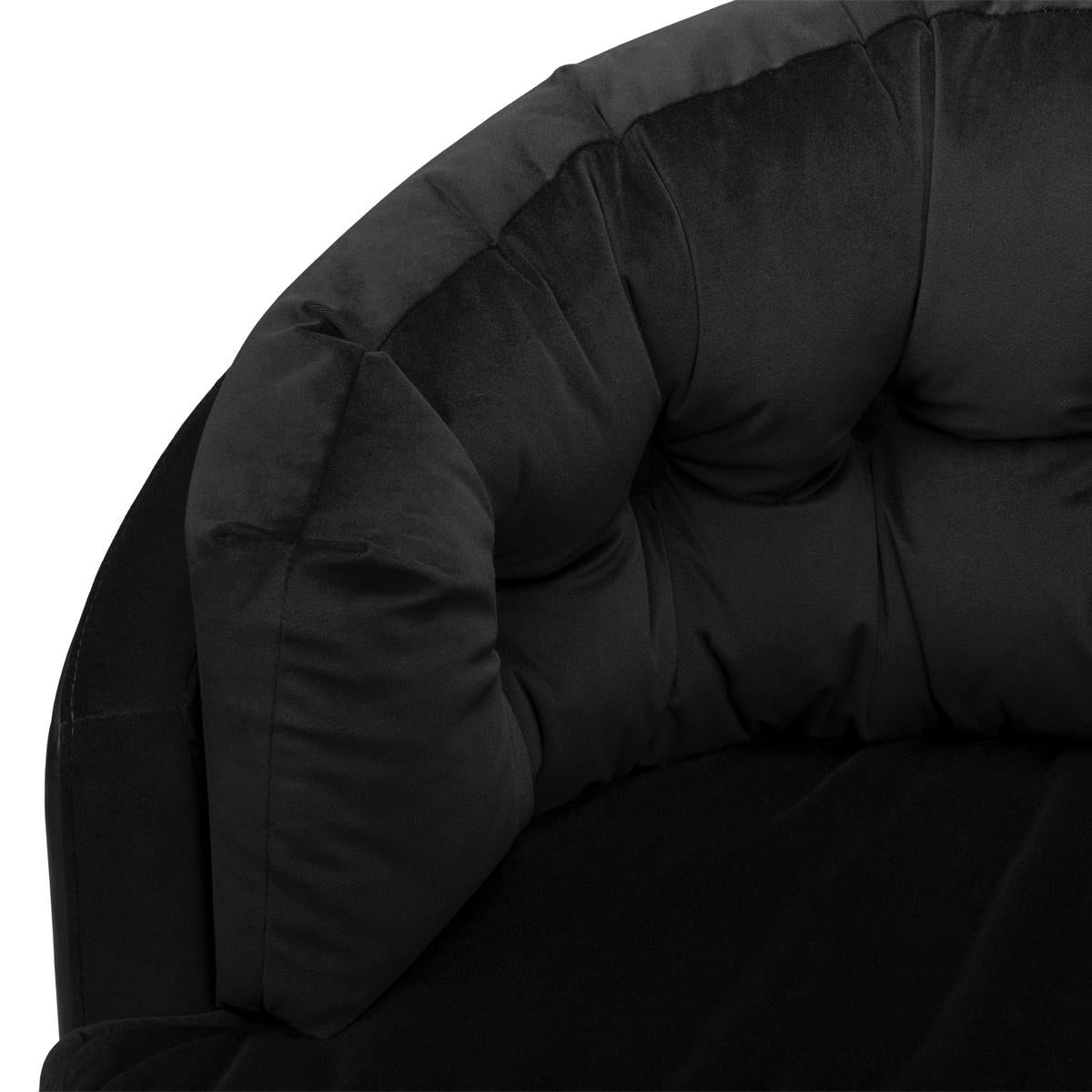 Tempo Armchair with Black Velvet and Black Leather In New Condition For Sale In Paris, FR