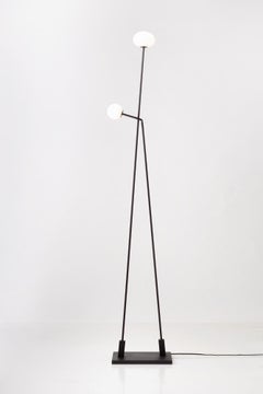 Tempo Floor Lamp in Satin Brass or Matte Black