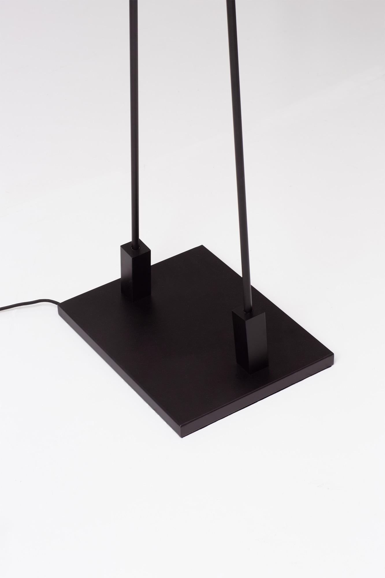 Minimalist Tempo Floor Lamp in Satin Brass or Matte Black For Sale