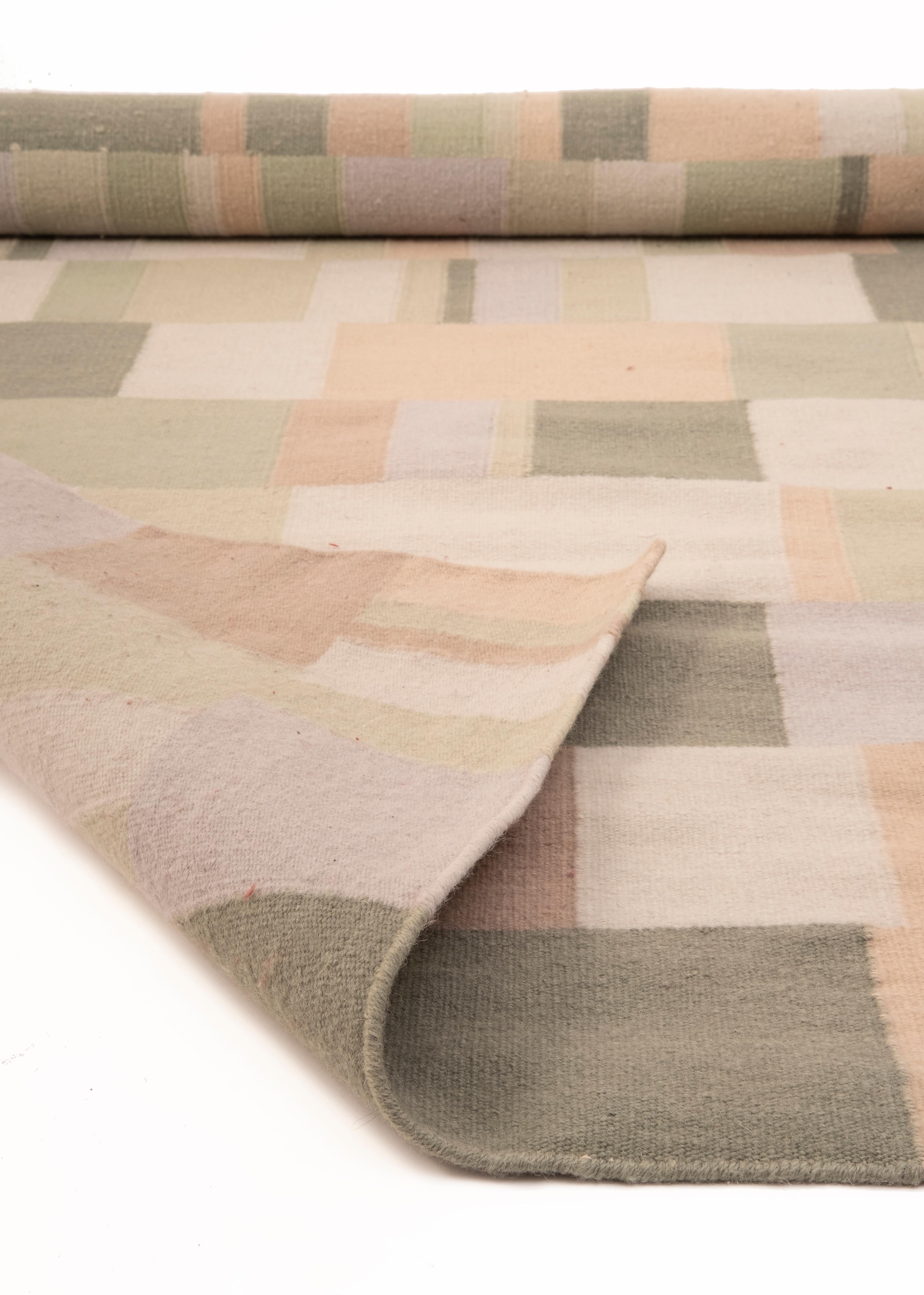 Woven Tempo Sette - Natural - Design Summer Kilim Rug Contemporary Wool Cotton Flat