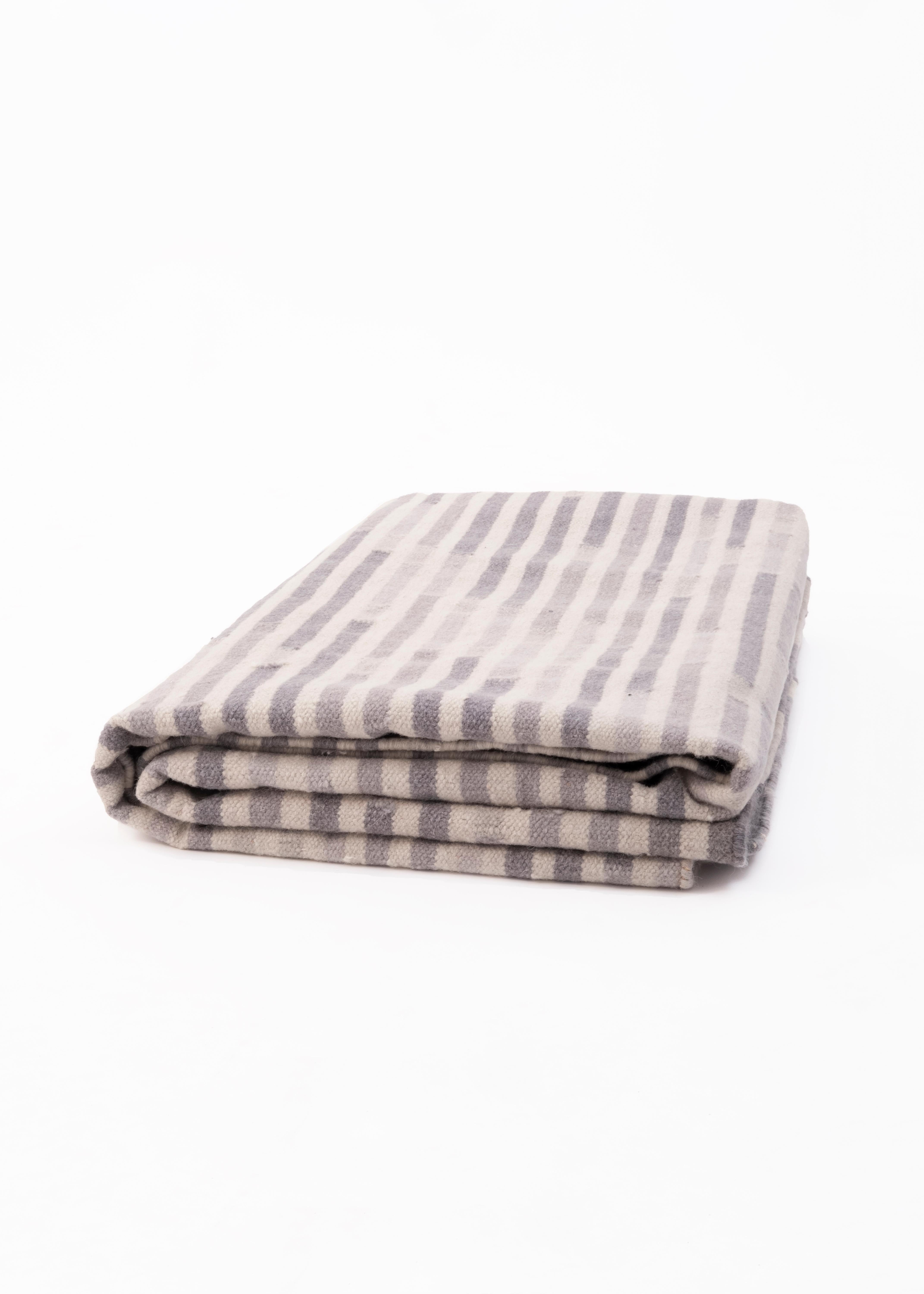Tempo Uno - Cold - Design Summer Kilim Rug Contemporary Carpet Wool Cotton Flat For Sale 1