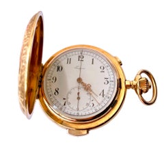 Tempora 18 Karat Yellow Gold Hunting Case Pocket Watch