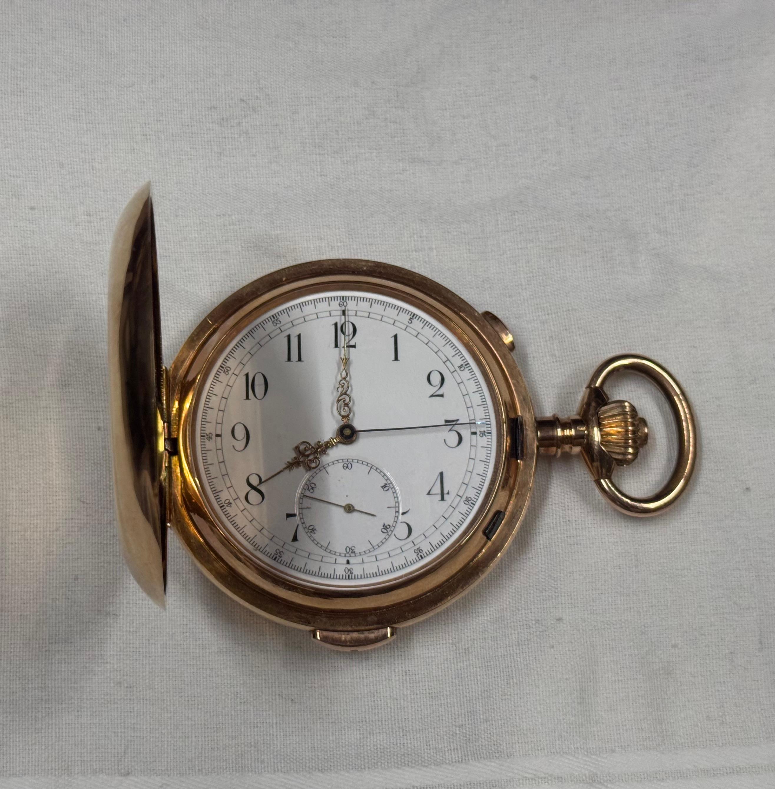 TEMPORA Quarter Repeater Chronograph 14k Solid Gold With 12 Award Winning For Sale 1