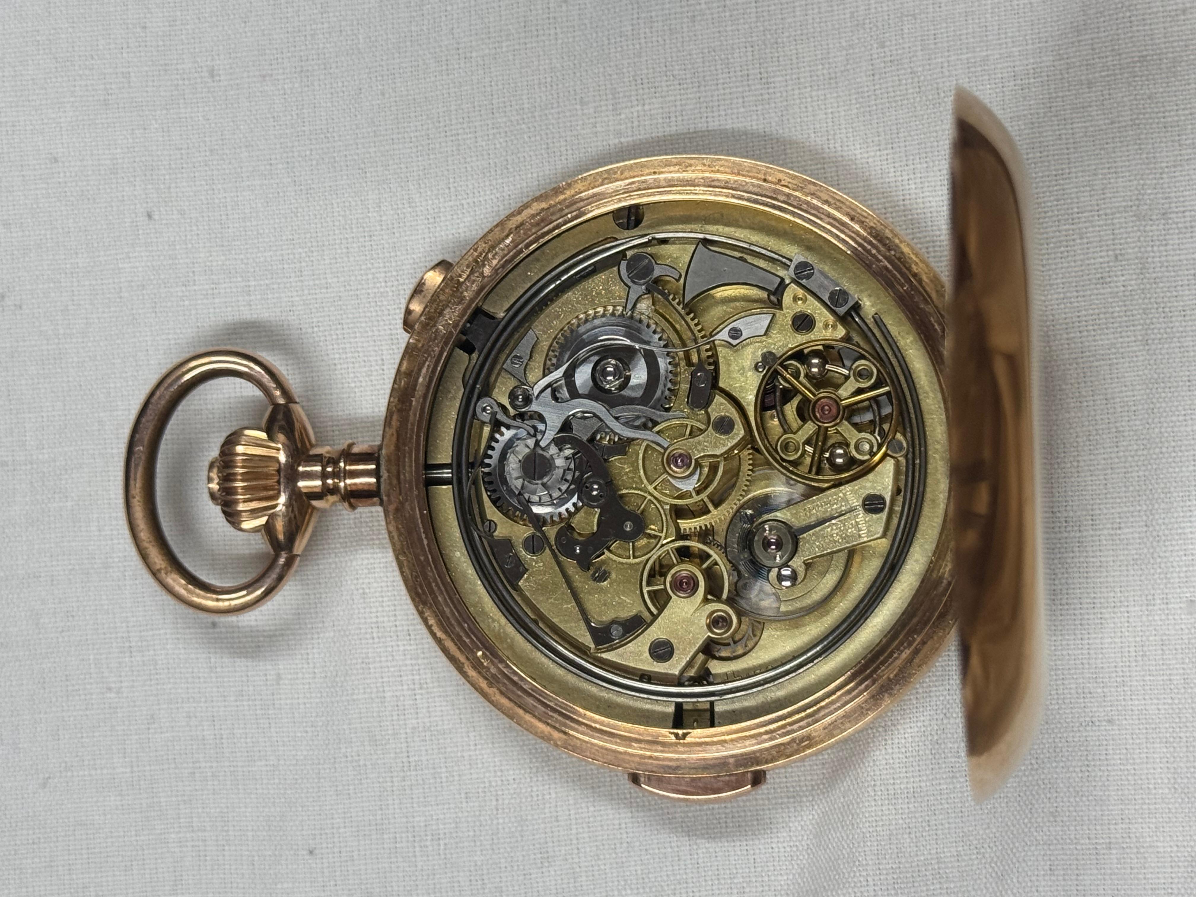 TEMPORA Quarter Repeater Chronograph 14k Solid Gold With 12 Award Winning For Sale 4