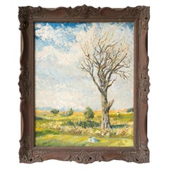 'Temporary Tree' By Edward Magnay, Original Vintage Oil Painting, Mid 20th C.