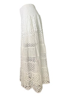 Temptation Positono White Cotton Maxi Skirt