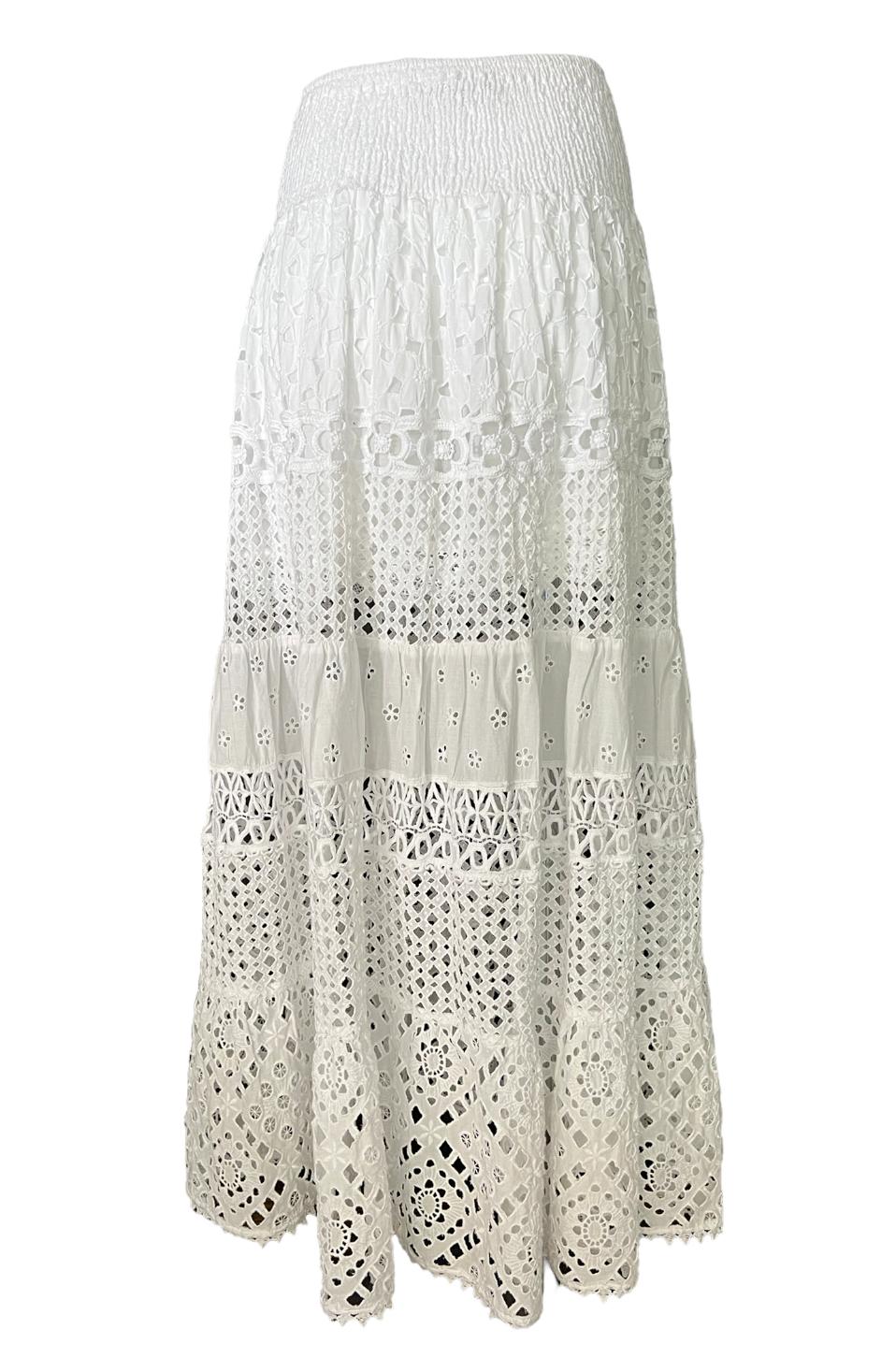 Gris Temptation Positono - Jupe longue en coton blanc en vente