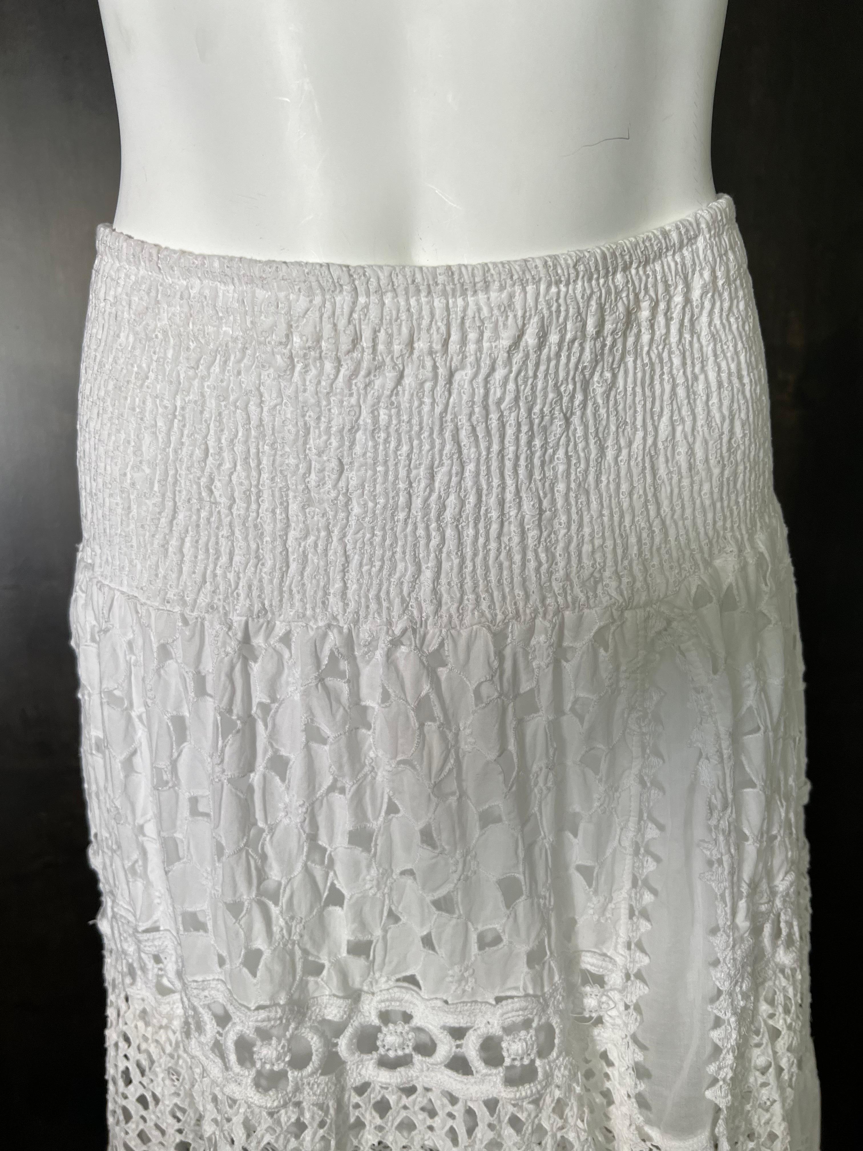 Temptation Positono - Jupe longue en coton blanc Excellent état - En vente à Beverly Hills, CA