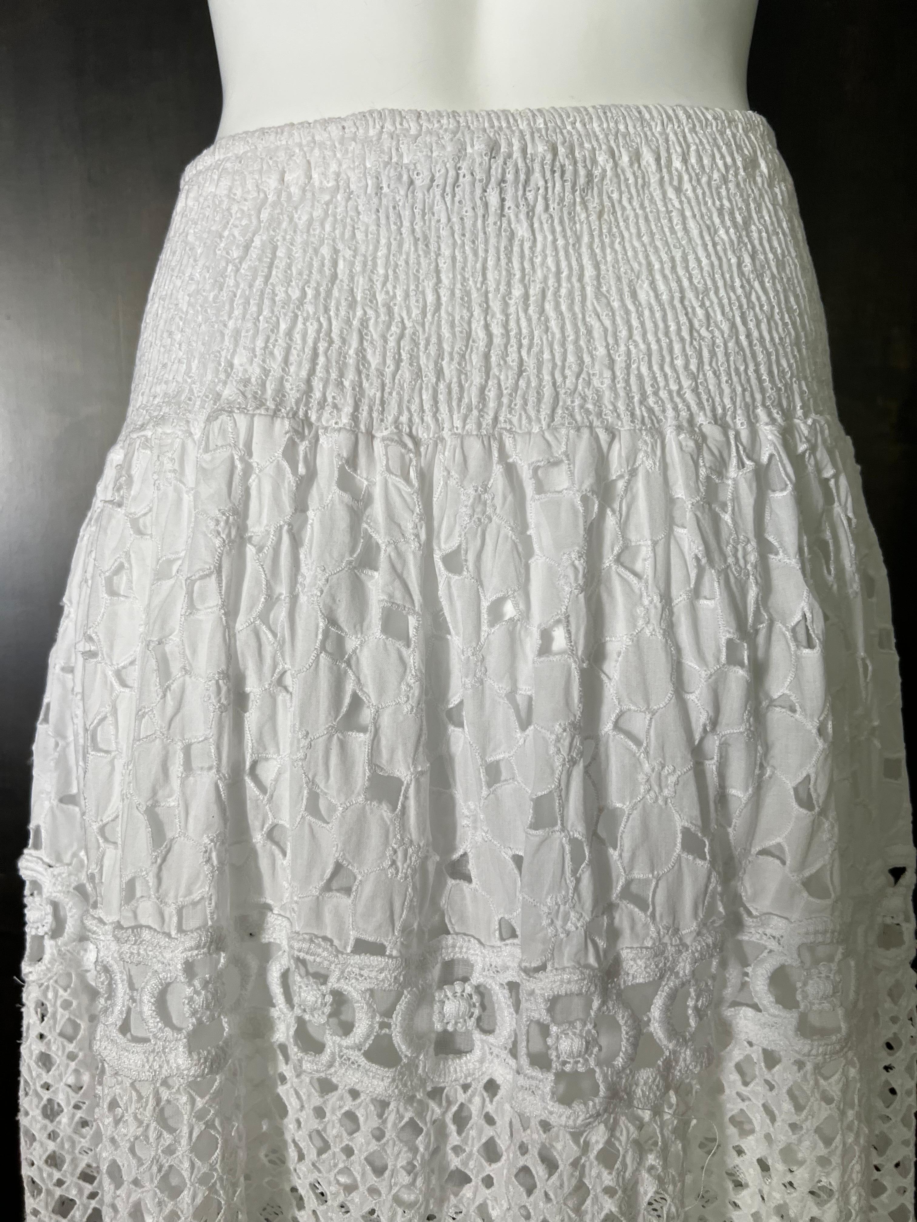 Temptation Positono White Cotton Maxi Skirt For Sale 2