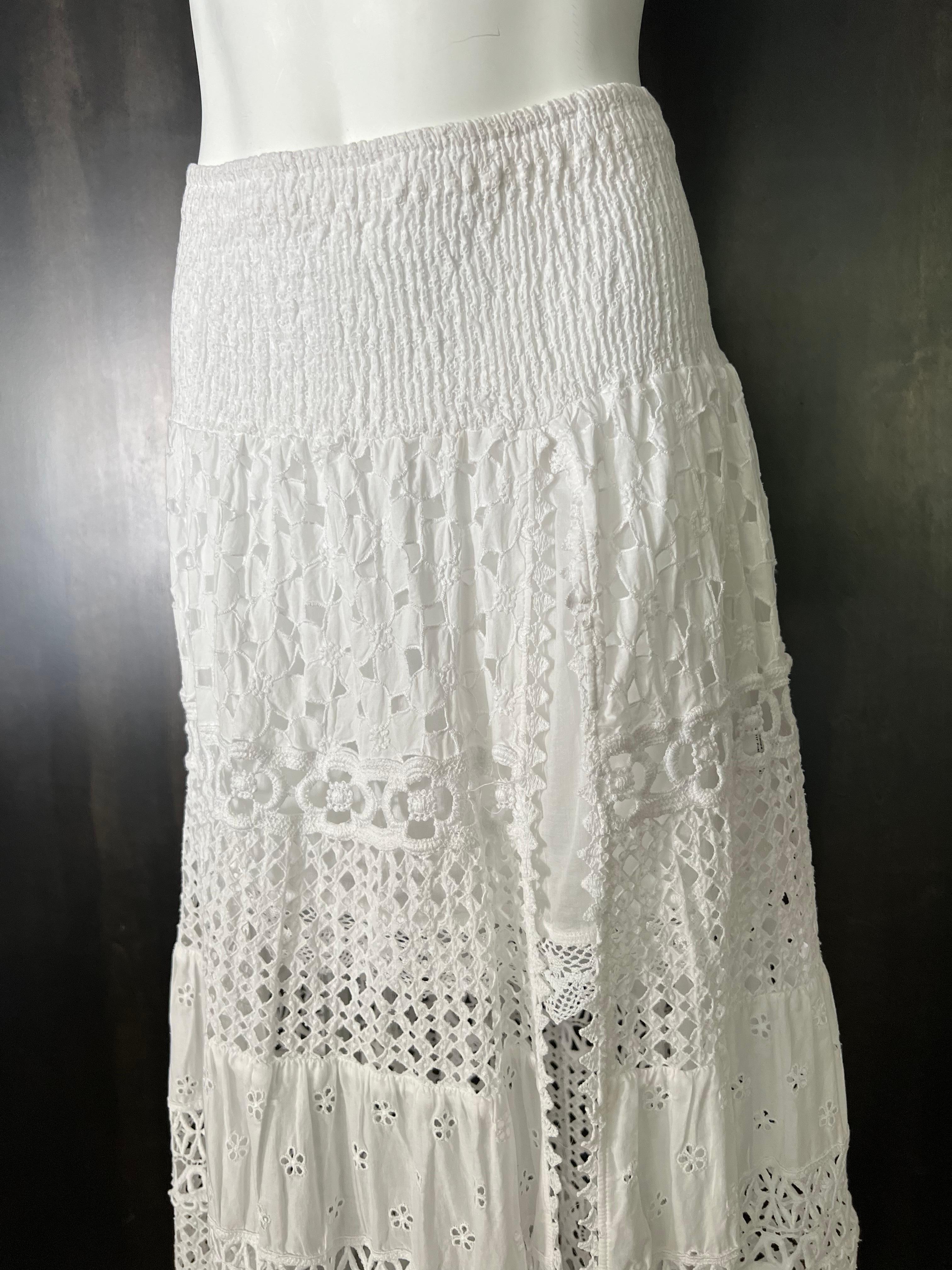 Temptation Positono White Cotton Maxi Skirt For Sale 5